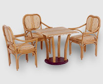 Dining Set - Neptune Chairs, Around Fabric Top, Multip Pillars Table