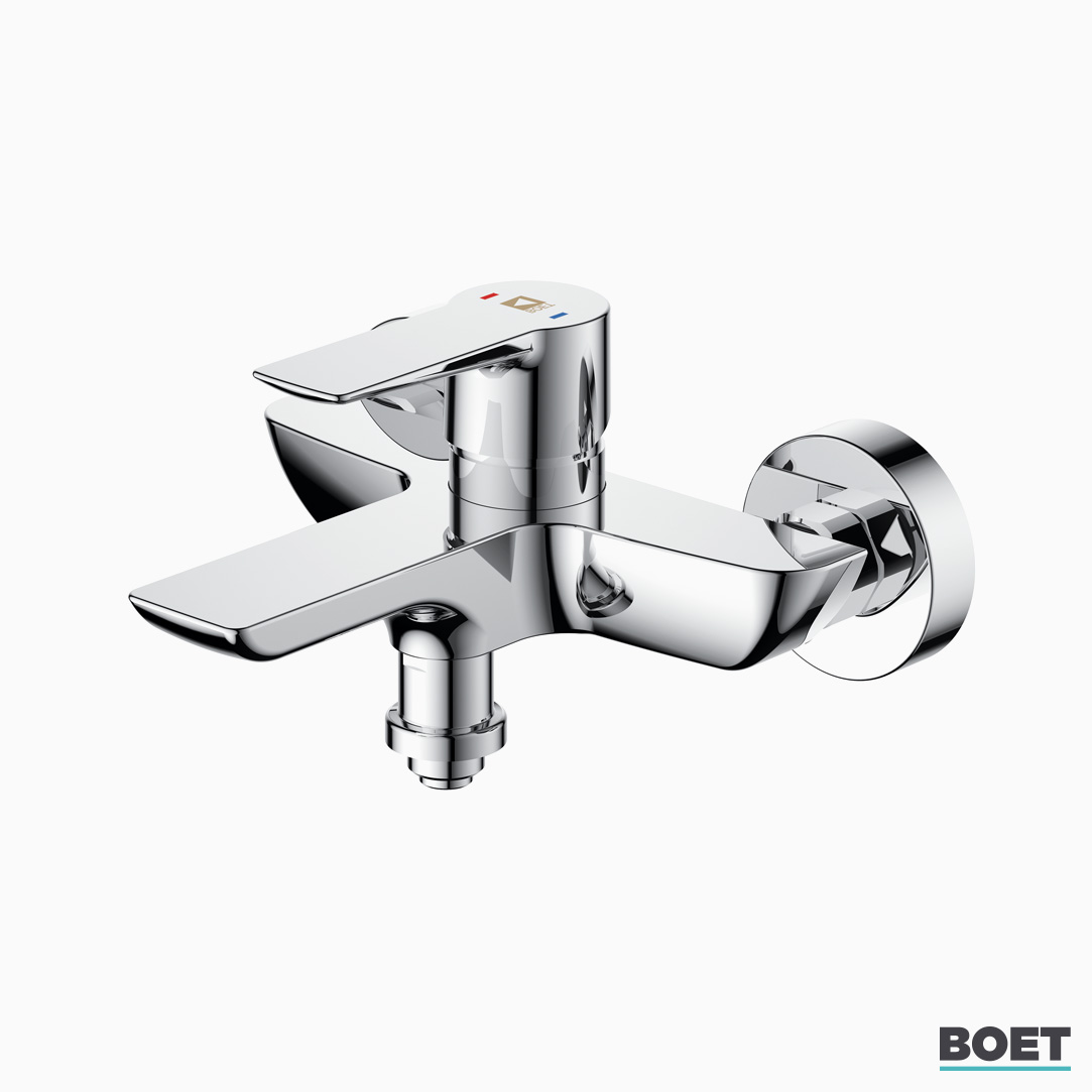 Exterior mixer tap with bath sower selector