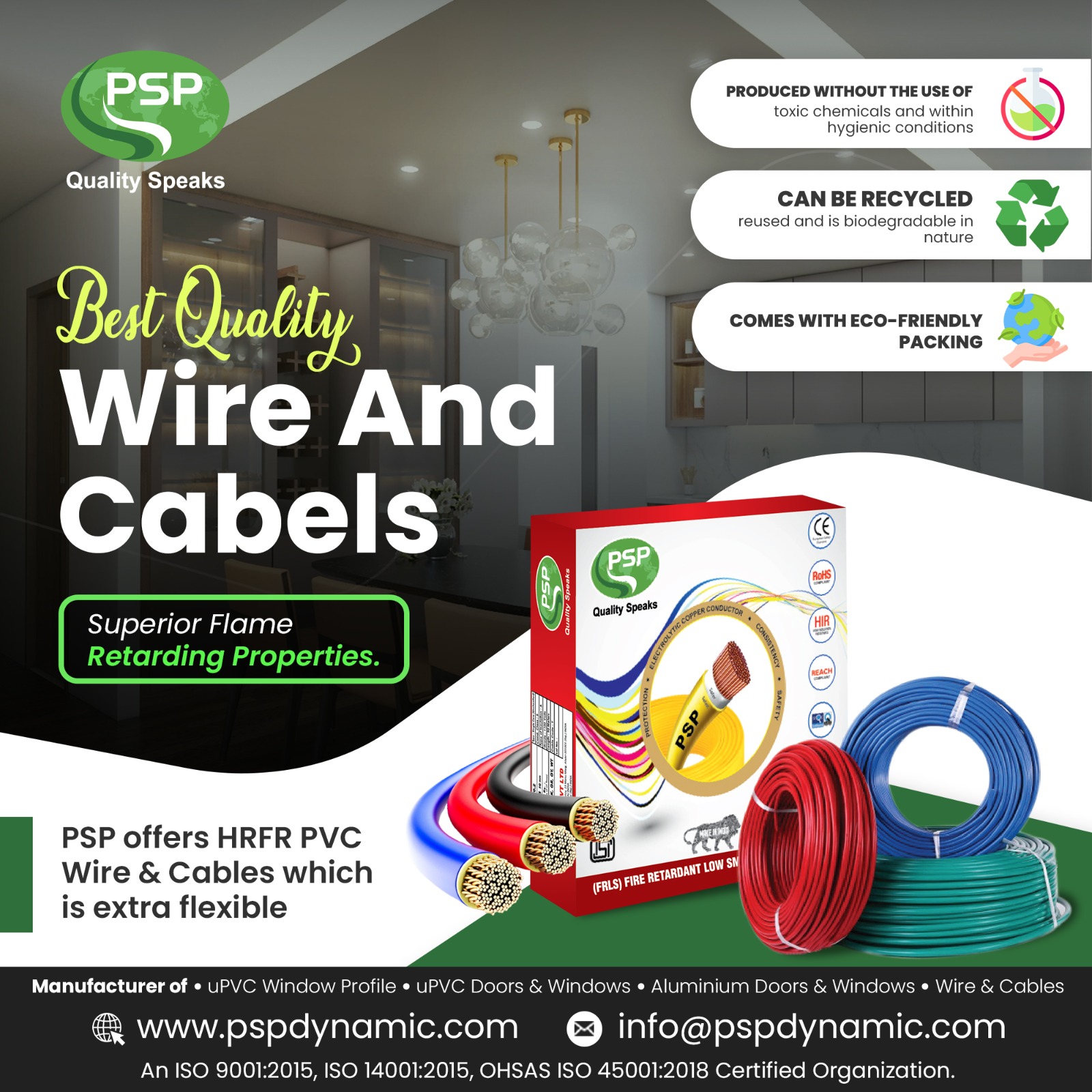 Best Electric wire and Cable Manufacturers in India | PSP Dynamic Limited