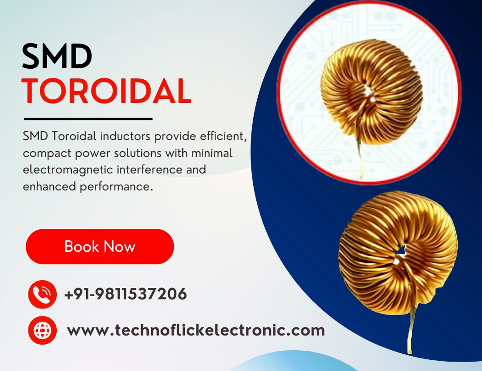 SMD Toroidal Inductors Supplier in Delhi NCR: TechnoFlick Electronic