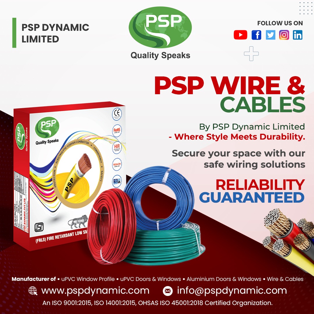 Top 10 Electrical Wire Manufacturers in India |  PSP Dynamic Limited