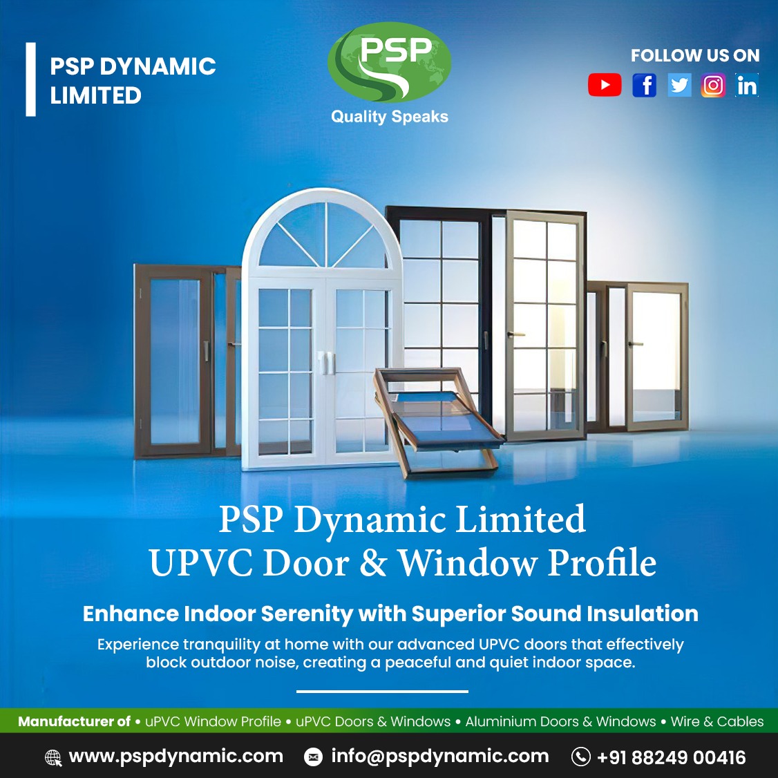 Top 10 uPVC Profile Manufacturers in India - PSP Dynamic Limited