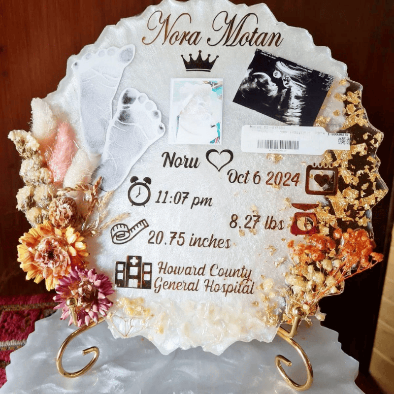 Baby Birth Detail Resin Frame
